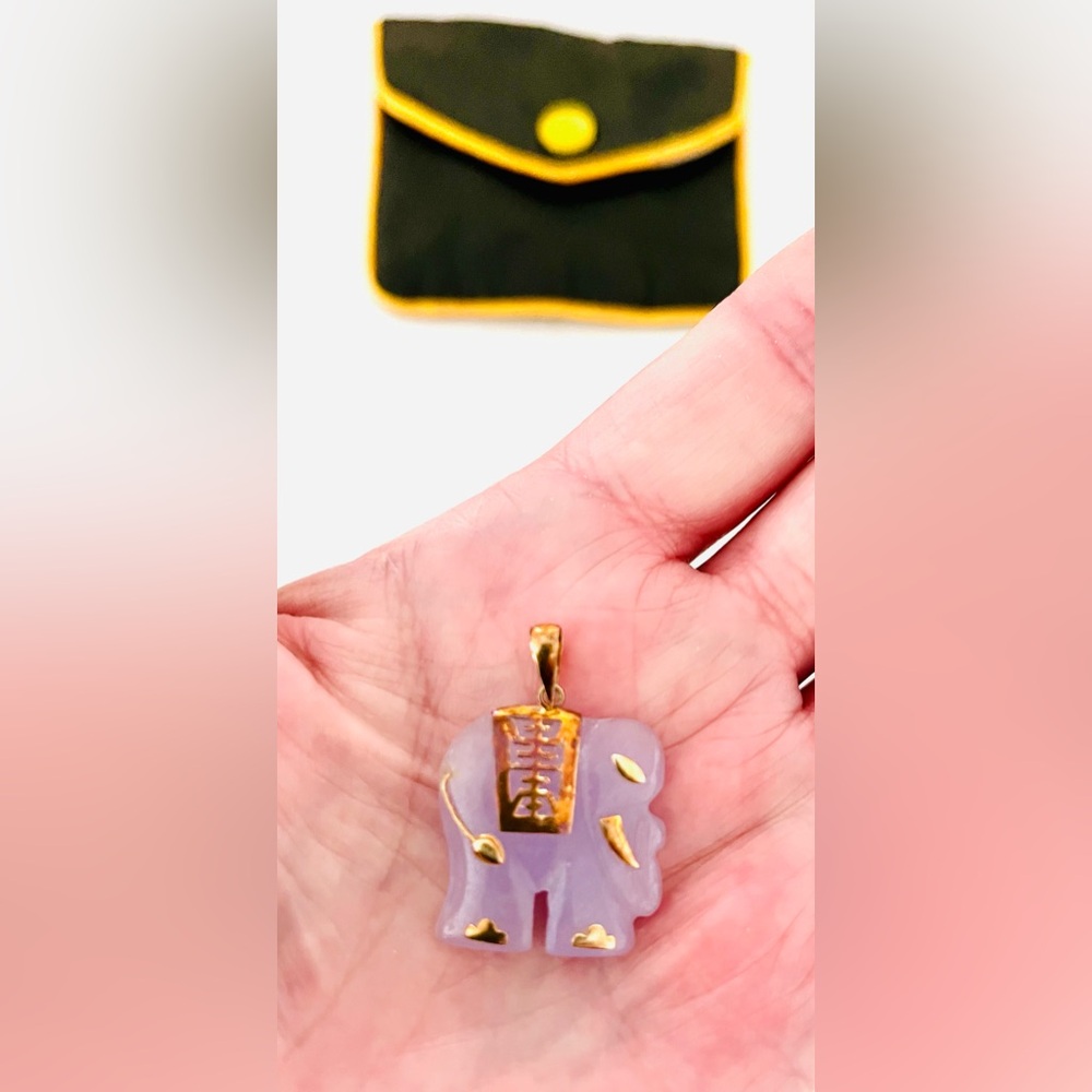 Vintage Lucky Elephant Charm/Pendant Amethyst & 14K Gold, Rare Pendant - Picture 13 of 14